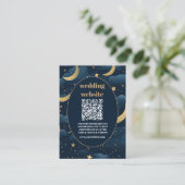 QR code Celestial Midnight Blue Sterren Maan Bruil Informatiekaartje (Staand voorkant)