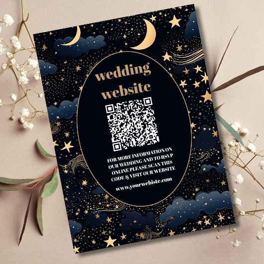 QR code Celestial Midnight Blue Sterren Maan Bruil Informatiekaartje