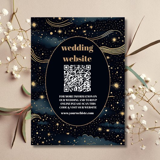 QR code Celestial Midnight Blue Sterren Maan Bruil Informatiekaartje