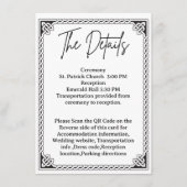 QR Code Celtic Frame Wedding Details  Informatiekaartje (Voorkant)