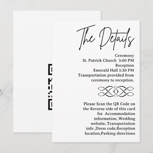 QR Code Celtic Knot Wedding Details Informatiekaartje (Voorkant / Achterkant)