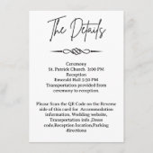 QR Code Celtic Knotwork Arrow Wedding Details Informatiekaartje (Voorkant)