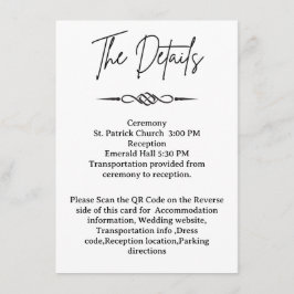 QR Code Celtic Knotwork Arrow Wedding Details Informatiekaartje