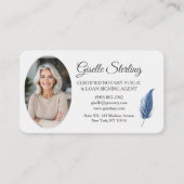 QR Code Certified Notary Public Navy Blue Visitekaartje (Voorkant)