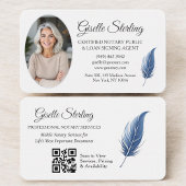 QR Code Certified Notary Public Navy Blue Visitekaartje