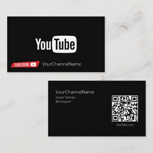 QR-code | Channel Advertisement Kaart Visitekaartje (Voorkant / Achterkant)