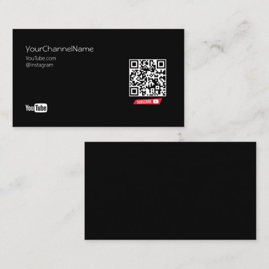 QR-code | Channel Advertisement Kaart Visitekaartje (Voorkant / Achterkant)