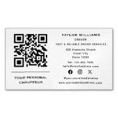 QR Code Chauffeur Service Taxi Driver Sociale Medi Magnetisch Visitekaartje (Voorkant)