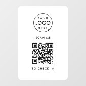 QR Code Check-In | Zakelijk Logo Contactloos Raamsticker (Vel)