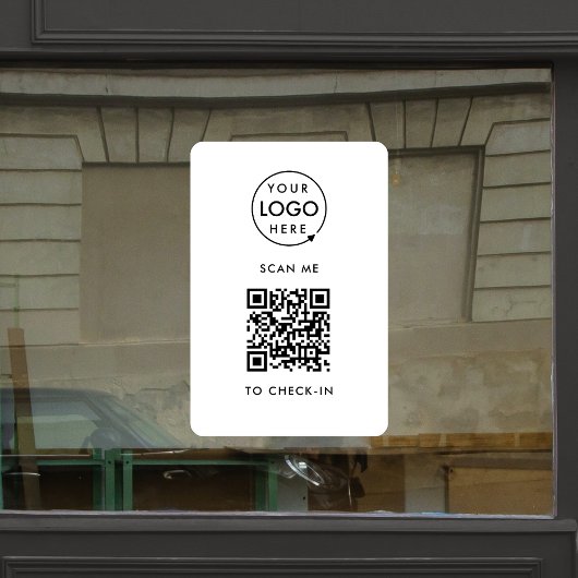 QR Code Check-In | Zakelijk Logo Contactloos Raamsticker