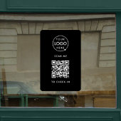 QR Code Check-In | Zwart Zakelijk Logo Contactloos Raamsticker