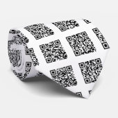 QR Code Check Pattern Stropdas (Opgerold)