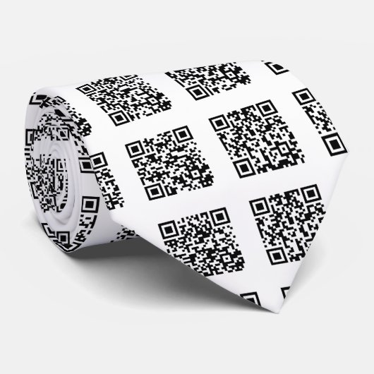 QR Code Check Pattern Stropdas (Opgerold)