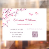 QR-code | Cherry Blossom Pink White Raamsticker (Vel 2)