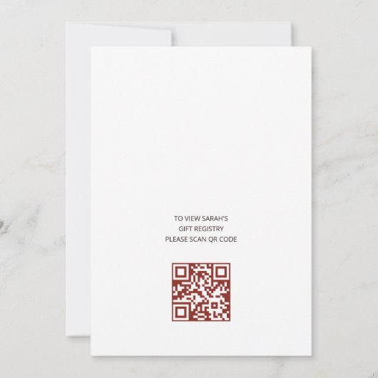 QR Code Cherry Blossoms Waterverf Baby shower Kaart (Achterkant)