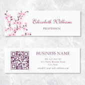QR-code Cherry Blosspiroze White Mini Visitekaartje