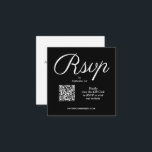 QR Code Chic Script Weddenschap Informatiekaartje<br><div class="desc">Deze moderne zwarte en witte kaarten met een trouwerij voor het schrijven van een script zijn een gemakkelijke manier voor uw gasten om RSVP te vinden op uw trouwwebsite. Om uw eigen websiteQR Code te creëer, ga enkel zijn URL in het tekstvakje in wanneer het personaliseren van uw kaarten. **De...</div>