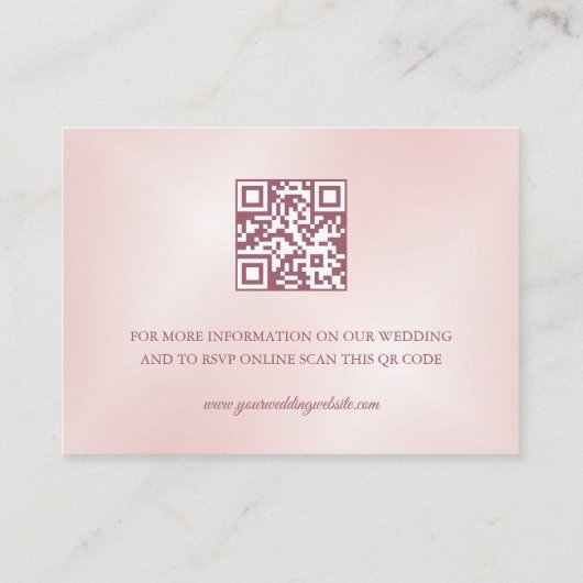QR-code | Chinese bruiloft Dusty Pink Details Informatiekaartje (Achterkant)