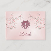 QR-code | Chinese bruiloft Dusty Pink Details Informatiekaartje (Voorkant)