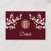 QR-code | Chinese bruiloft Dusty Pink Details Informatiekaartje (Voorkant)