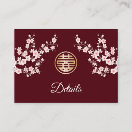 QR-code | Chinese bruiloft Dusty Pink Details Informatiekaartje