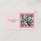 QR Code Chique Vrouwelijk Roze Visitekaartje (Achterkant)