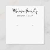 QR Code Chique Zwart Wit Sieraden Oorbel Display Vierkante Visitekaartje (Voorkant)