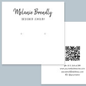QR Code Chique Zwart Wit Sieraden Oorbel Display Vierkante Visitekaartje