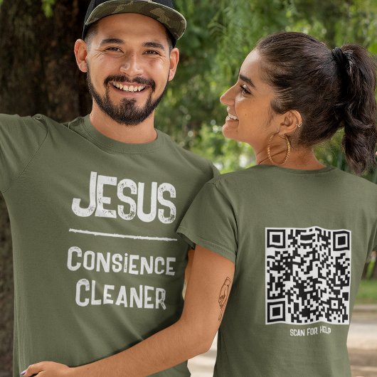 QR Code Christelijke Jezus Vergeeft Geweten Schoon T-shirt