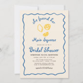 QR Code Citrus Main Squeeze Funky Vrijgezellenfees Kaart (Voorkant)