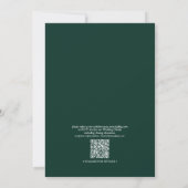QR Code Classic Emerald Green Monogram Weddenschap Kaart (Achterkant)