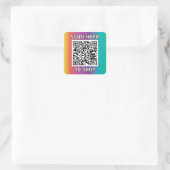 QR-code Classic Square Sticker scannen (Tas)