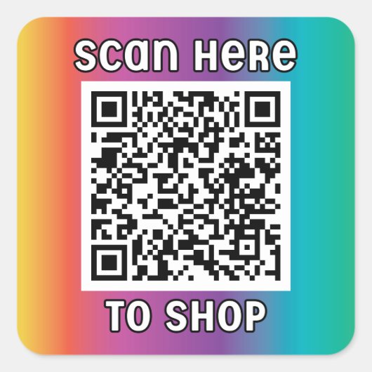 QR-code Classic Square Sticker scannen (Voorkant)