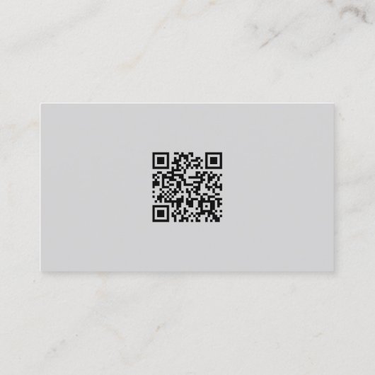 Qr Code Classy Gray Modern Artist Visitekaartje (Achterkant)