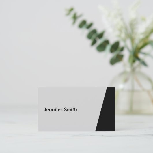 Qr Code Classy Gray Modern Artist Visitekaartje (Staand voorkant)