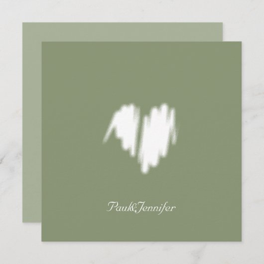 Qr Code Clean Monochrome Classic Graffiti Heart Bedankkaart (Voorkant / Achterkant)