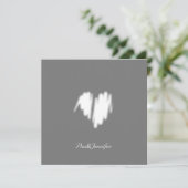 Qr Code Clean Monochrome Classic Graffiti Heart Bedankkaart (Staand voorkant)