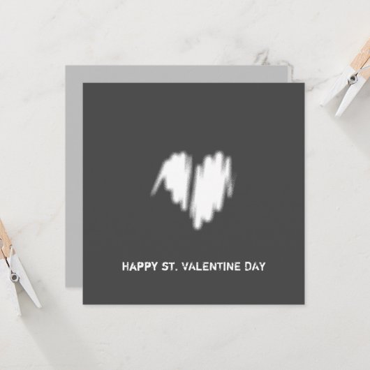 QR Code Clean Monochrome Moderne Classy Vibe Kaart (Voorkant / Achterkant in situ)