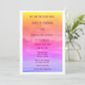 QR Code Cloud Nine Meisjes Verjaardagsfeest 1e roz Kaart (Staand voorkant)