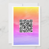 QR Code Cloud Nine Meisjes Verjaardagsfeest 1e roz Kaart (Achterkant)