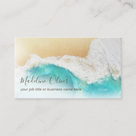 QR Code Coastal Beach Professioneel Modern Visitekaartje (Voorkant)