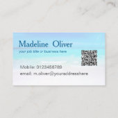 QR Code Coastal Beach Scene Reizen Stijlvol Visitekaartje (Achterkant)