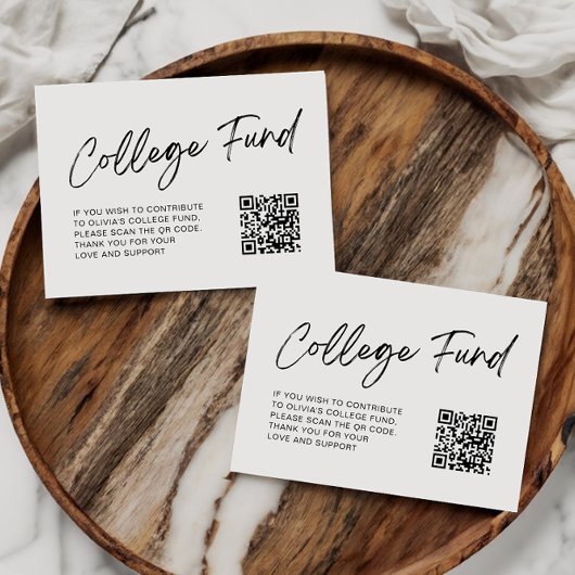 QR-code collage fonds minimalistische afstuderen Informatiekaartje