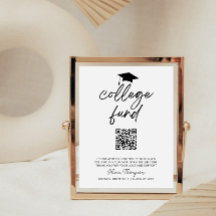 QR Code Collage Fund Graduation Party Sign