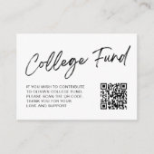QR Code Collage Fund Minimalistisch Afstuderen Informatiekaartje (Voorkant)