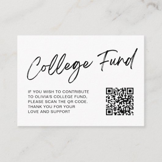 QR Code Collage Fund Minimalistisch Afstuderen Informatiekaartje (Voorkant)