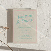 QR Code Colorful Pastel Hand Written Fun Wedding Kaart