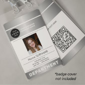 QR code company logo employee photo silver ID Badge