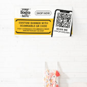 QR Code Company Logo Geel Indoor Outdoor Vinyl Spandoek (Insitu)