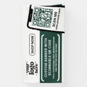 QR Code Company Logo Green Indoor Outdoor Vinyl Spandoek (Verticaal)